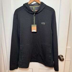 Black Hooded Quarter Zip Pullover